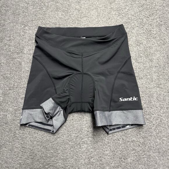 NWT Santic Cycling Padded Shorts Womens Medium Black/Gray Breathable - Picture 1 of 7